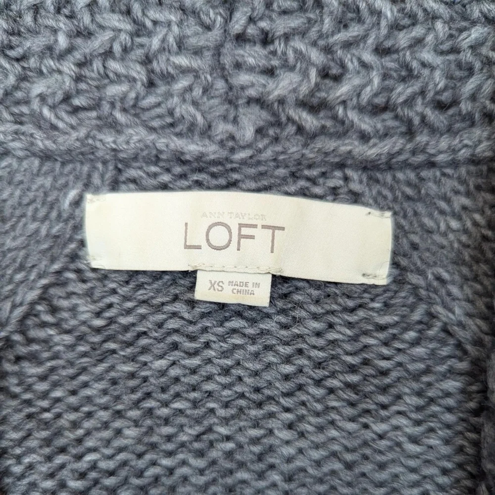 Ann Taylor Loft Gray Alpaca & Wool Blend Knit Cowl Neck Pullover Sweater